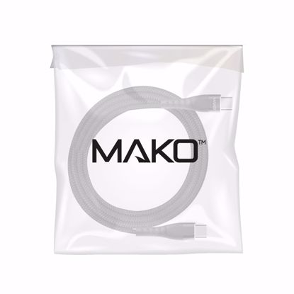 Picture of Mako Mako USB-C to USB-C 60W USB 2.0 1M Nylon Cable in Black in Bulk